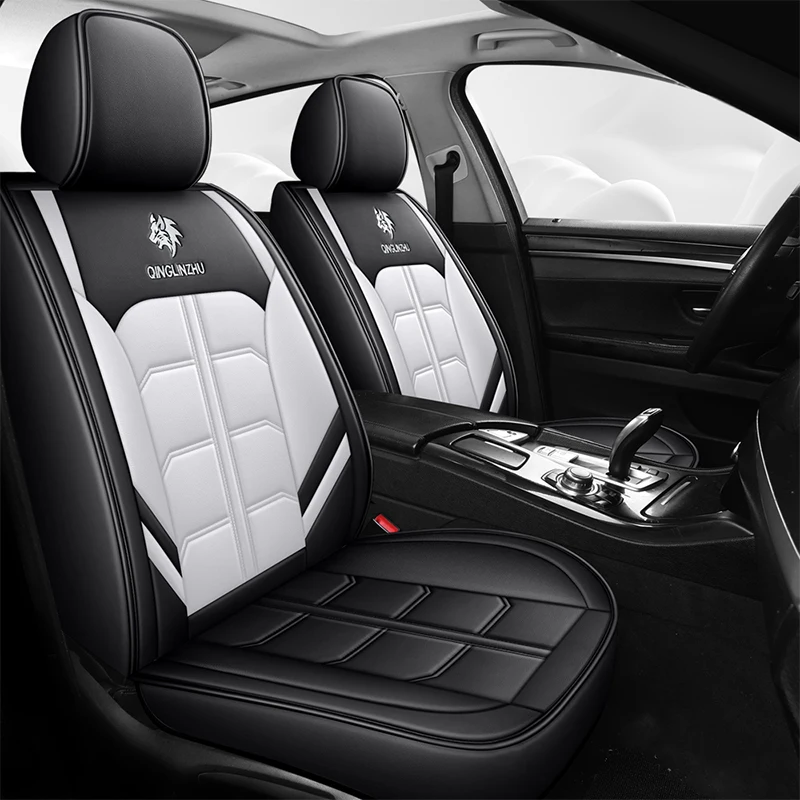 1PC 자동차 시트 커버 PU 가죽 앞좌석 싱글 시트 쿠션 (사계절용, 대부분의 자동차 SUV 차량에 호환 가능)