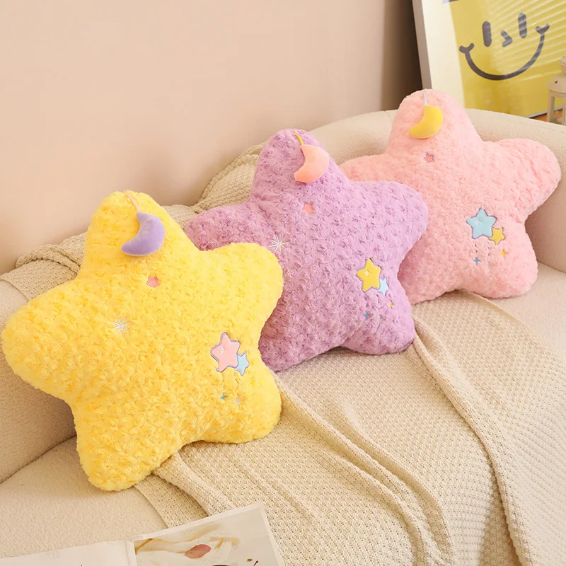 Plush Sky Pillows Emotional Moon Star Cloud Shaped Pillow Pink White Grey Yellow Purple Blue Room Chair Decor Cushion Gift 2