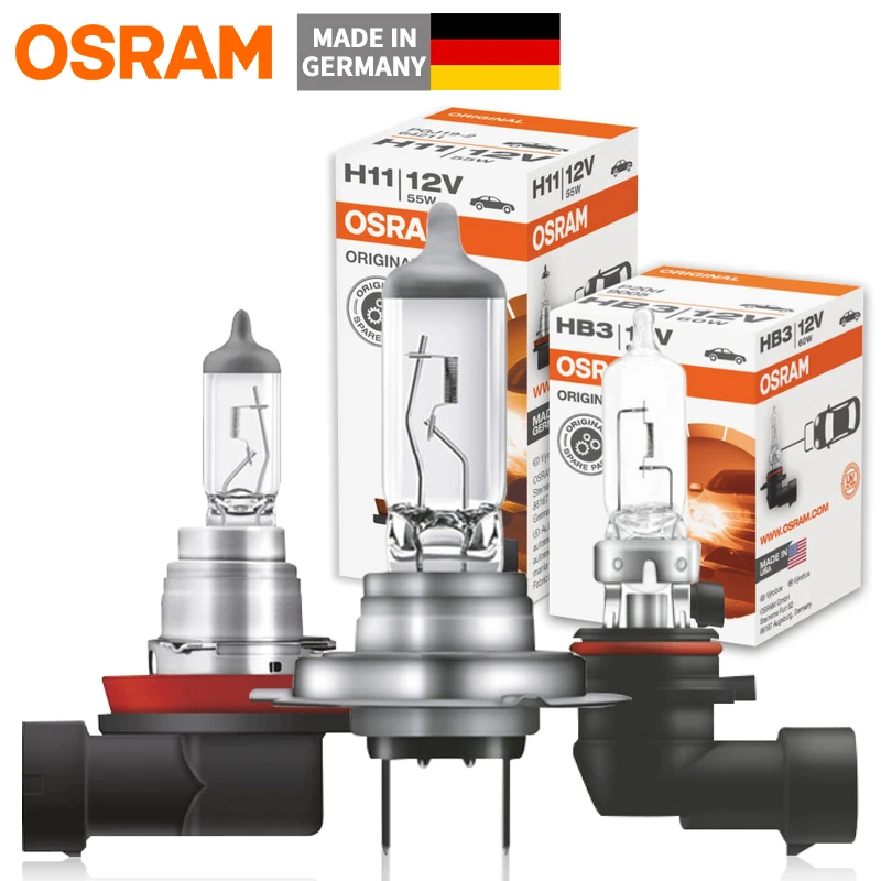OSRAM H1 H4 H3 H7 12V 55W 100W Headlight Lamp Light 3200K H8 H11 9005 9006 9012 H27 Fog Lamp Halogen Bulb OEM halogen headlight bulb