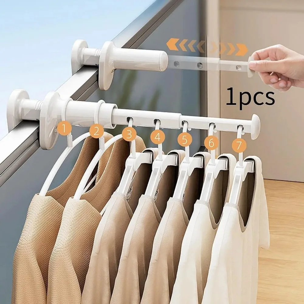 Folding Clothes Drying Rack Window Clothes Rack Foldable Clothes Hanger Drying Rack Rod for Hotel Suitable for Travel 2