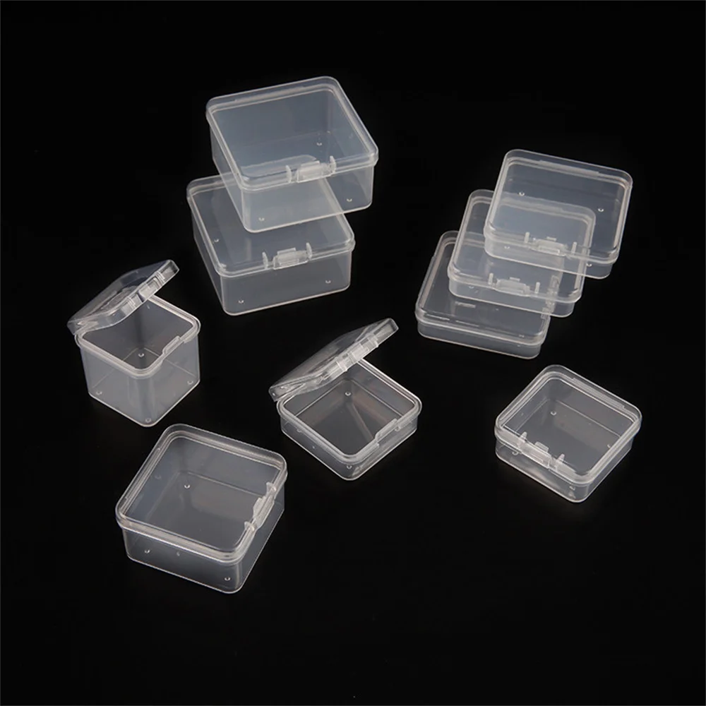 

Mini Plastic Small Box Transparent Storage Box For Nail Jewelry Chip Candy Battery Toy Gift Cards Gadgets Organiser Accessories