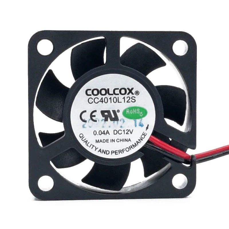 40 * 40 * 10MM new COOLCOX CC4010L12S 4010 2-wire 12V 0.04A silent cooling fan 4CM cm
