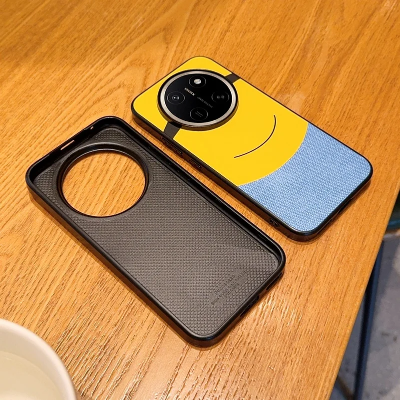 Big-Eyed Minion Cloth Phone Case with Camera Protection Cover