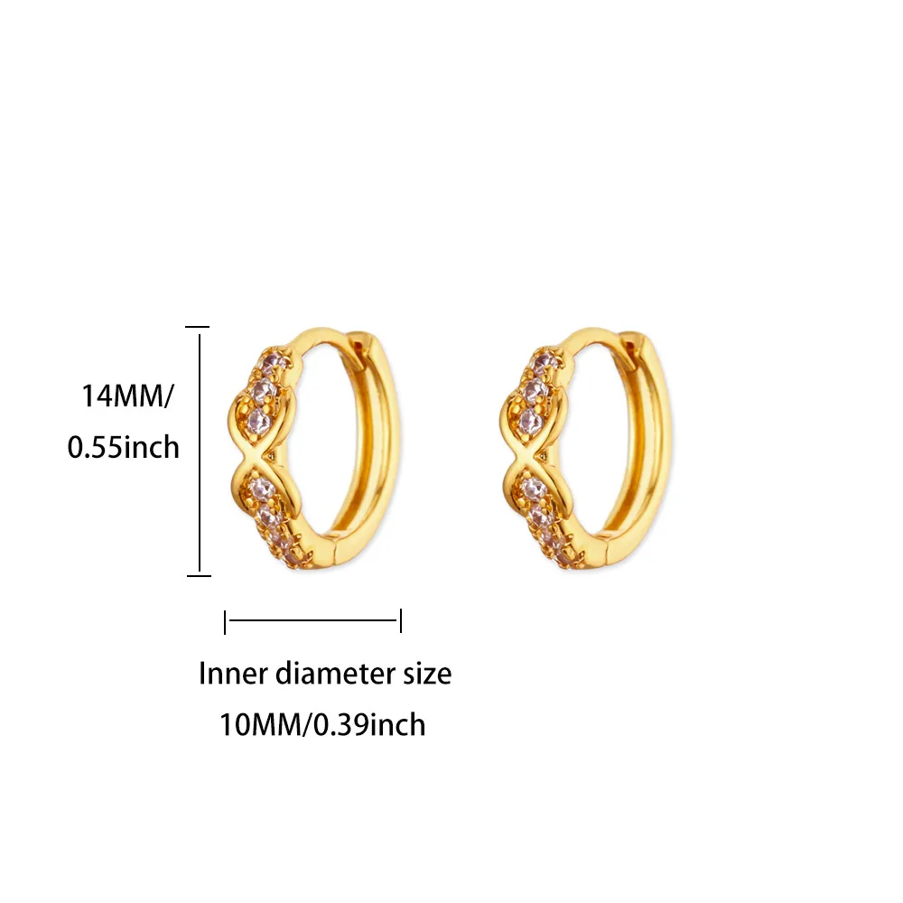 Zircon Earrings Geometric Infinity For Women