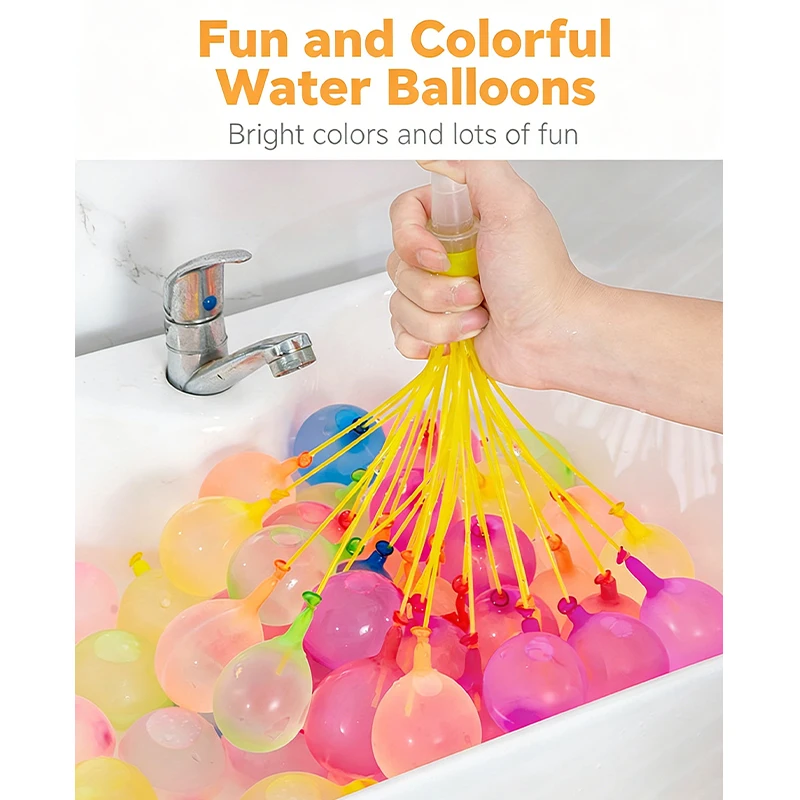 〔R〕Schnell befüllbare Wasserballons für Wasserschlachten, Sommerspielzeug für Kinder, Wasserkugeln, Wasserballons, Wasserballons im Bündel – Detail 9