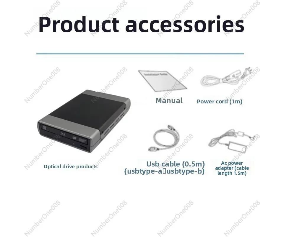 블루레이 버너 외장형 모바일 USB2.0 프리 드라이브 16X 고속 BD, DVD, CD 레코딩 광학 드라이브