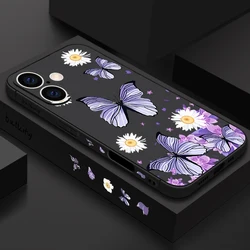 Purple Butterfly Pattern Shockproof Silicone Phone Case - Soft Protective Cover - iPhone 12 Pro Max (A830 Black)