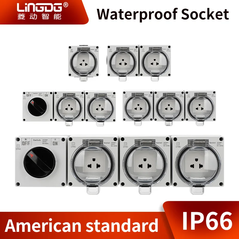 Outdoor US Standard IP66 Waterproof, Windproof, and Dustproof Socket ...