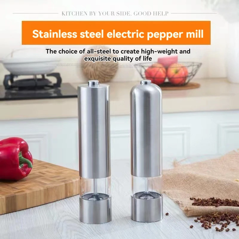 Salt and Pepper Grinder Stainless Steel Electric Salt and Pepper Grinder Set