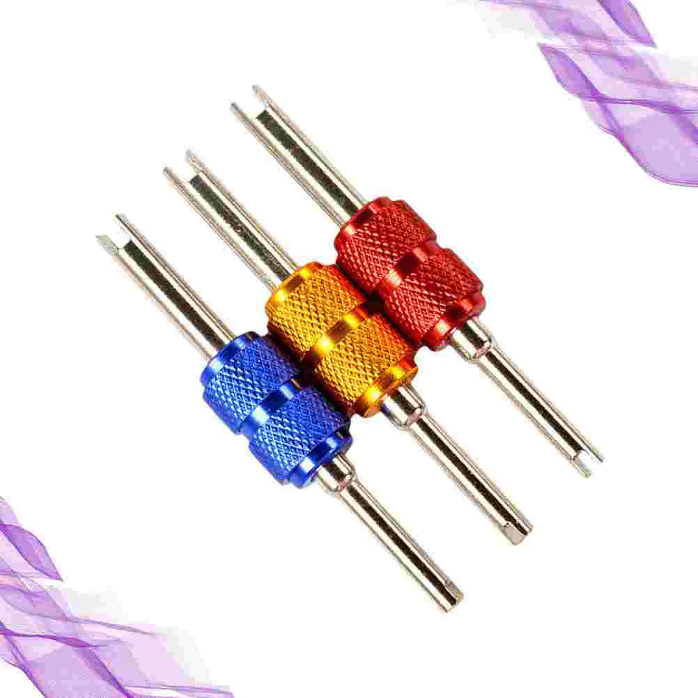 

3Pcs Core Remover Installer Alloy Car Stem Core Air Conditioning Tire Repair Tool for Truck Bike Motorcycle ( Colorful )