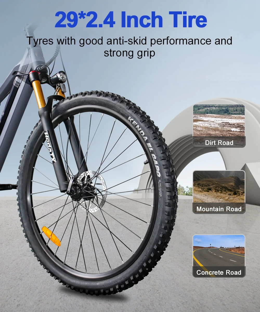 HedaTX TX19 E-Bikes für Erwachsene 29 Zoll Elektrofahrrad 45km/h E-Bikes Leistungsstarkes 48V 1000W 19,2Ah E-Bike Herren MTB Mountainbikes – Detail 7