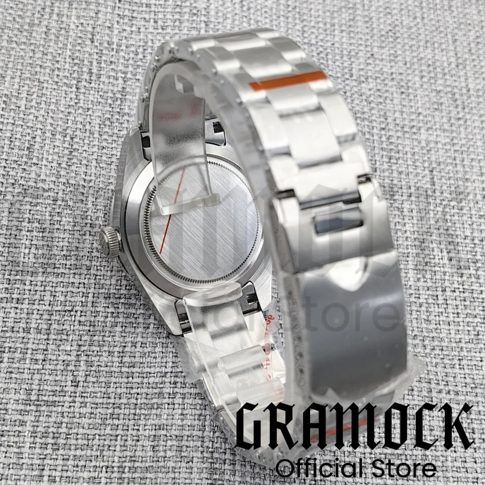 Gramock 39mm Men's Silver Vintage Mechanical Diving WristWatch Dome Sapphire Luminous NH35/PT5000 Automatic 10Bar Waterproof