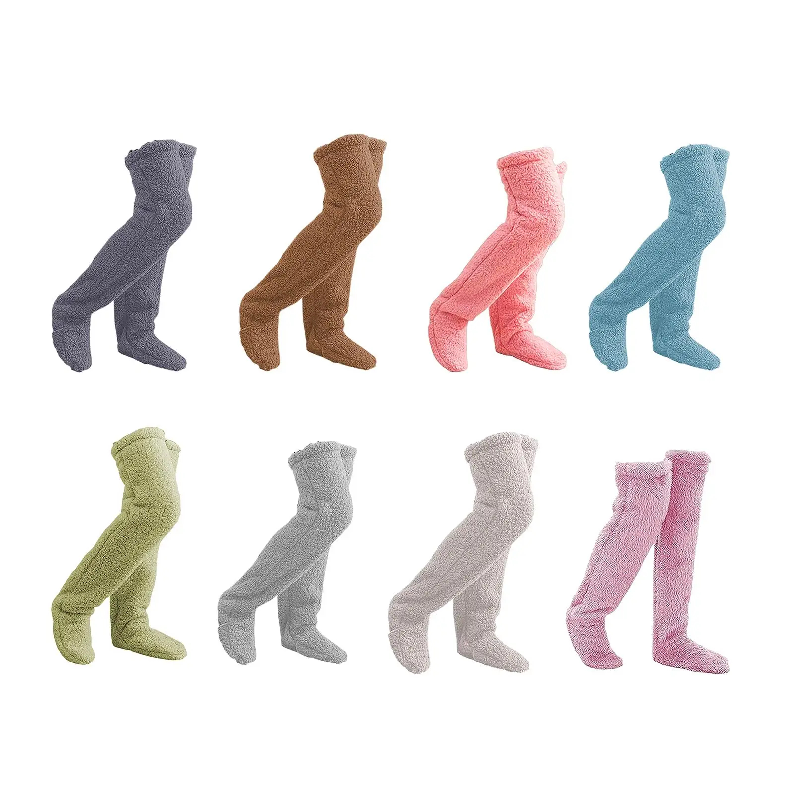 

Thigh High Socks Foot Wrap Costume Winter Home Sleeping Socks Fleece Soft Long Tube Knee Socks Plush Leg Warmers for Living Room