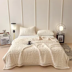 Luxury Double - Sided Velvet Plush Blanket - Thickened, Warm, and Soft Fleece Throw - 150x200cm (White)