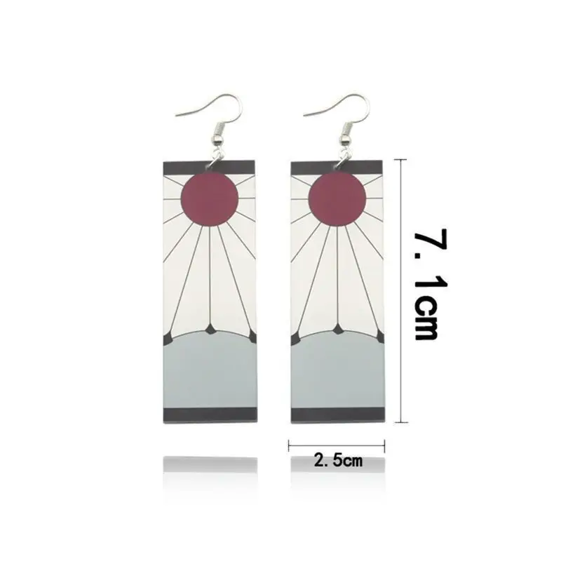 Anime Demon Slayer Charm Earrings Earrings Sun Goddess Tanjiro Personality Wild Earrings Ear Clips Party Accessories 4