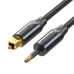 Premium Digital Optical Audio Cable - Toslink SPDIF Coaxial Fiber Connection for Amplifiers and Soundbars (Toslink to Mini)
