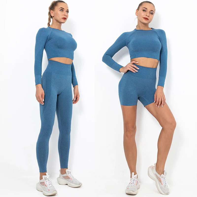 2PCS Seamless Yoga Set Women Sport Leggings Cycling Shorts Crop Top Workout Clothing High Waist Fitness Running Leggings Set cycling clothing 2023 men new summer bike uniforme quick dry cycling jersey set bicycle shirt 10 pieces