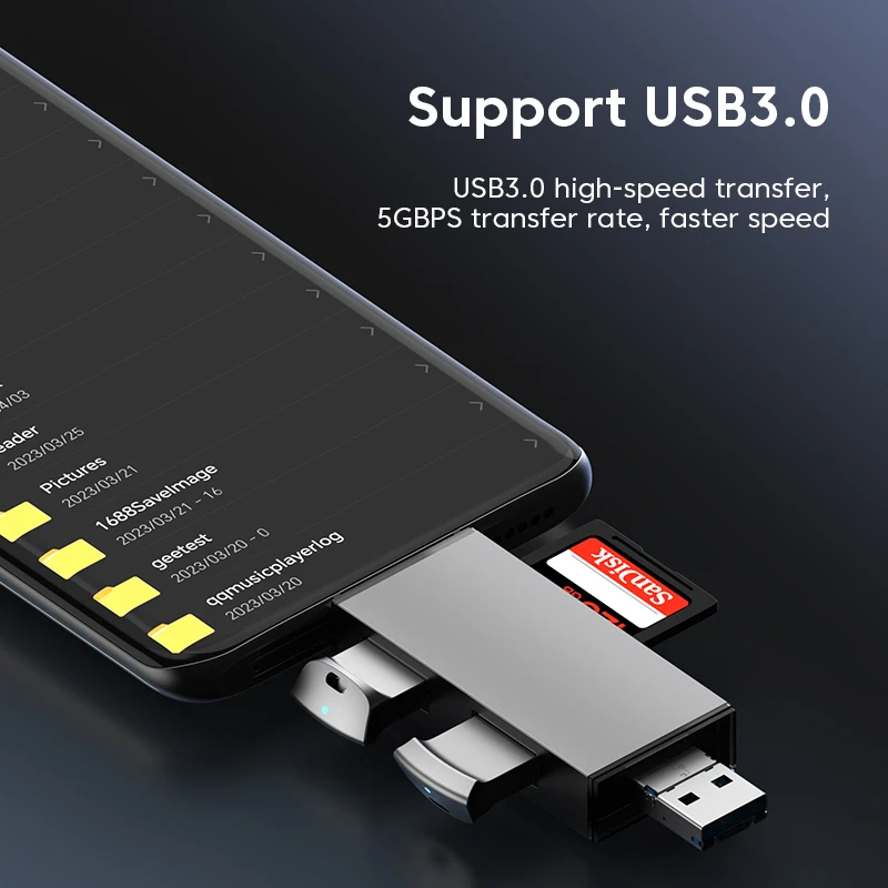 USB 3.0 고속 전송 다기능 카드 리더, 휴대폰 컴퓨터용 범용 C 타입 장치, SD TF 카드 리더