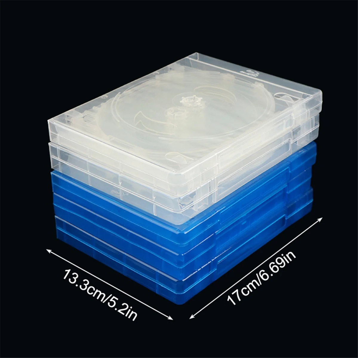 CD Storage Box 10-Piece Pack CD Case Plastic Double-Sided Storage Car Case Thickened DVD Case,Blue XY