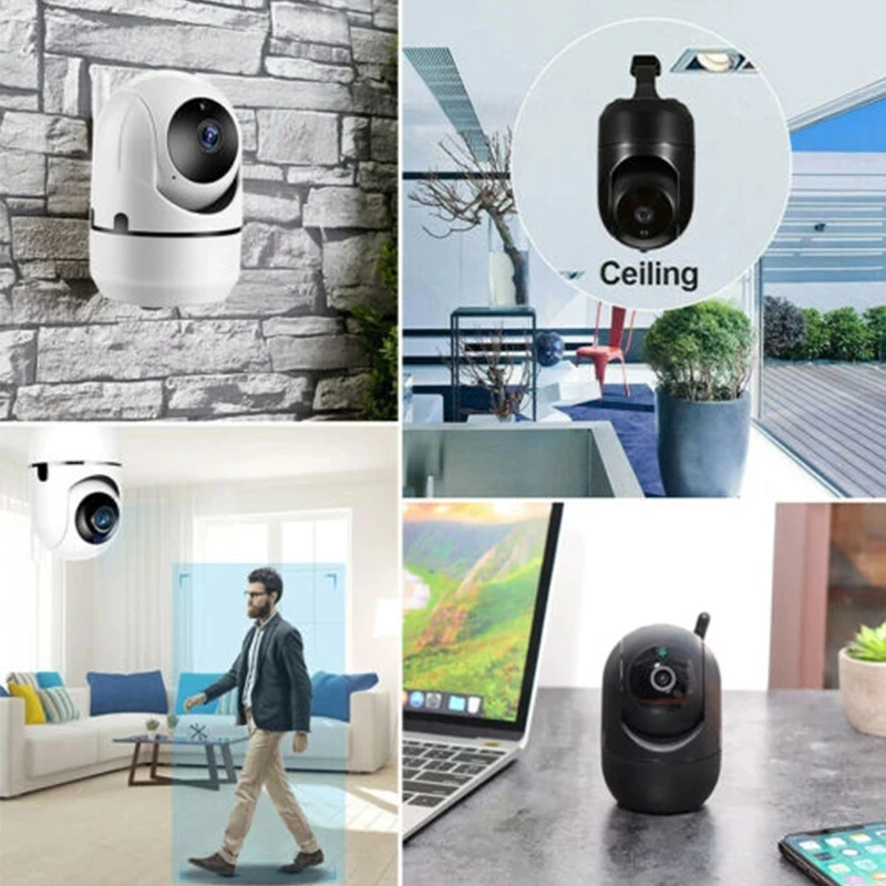 2022 new Surveillance WiFi Camera Black Smart 1080P HD Home Security camera Auto Tracking Network CCTV video Wireless  IP Camera
