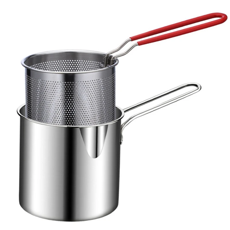 

Tempura French Fries Fryer Deep Frying Pot Strainer With Strainer Chicken Fried Pans Kitchen Cooking Tool