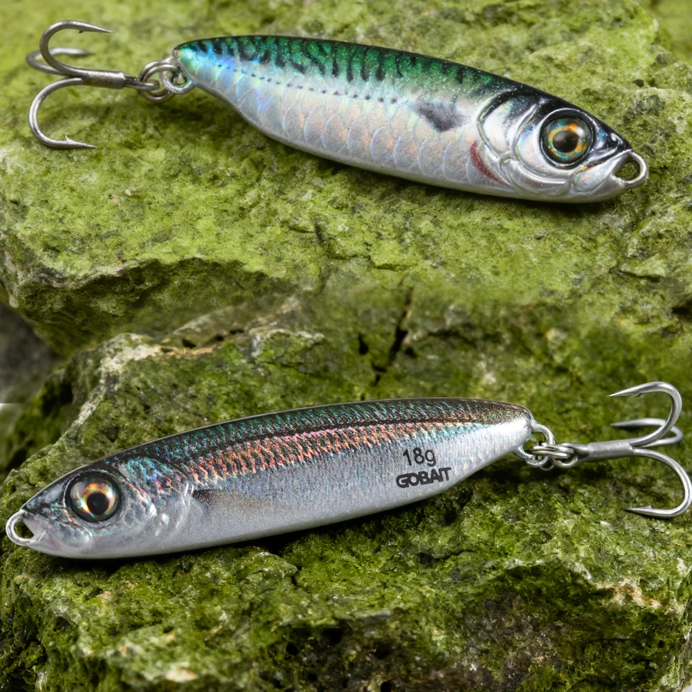 GOBAIT Metall-Jig-Köder 10g 18g Löffelköder 3D-Auge Swimbait Drillingshaken Pesca Sinkender Pencil Spinnerbait Angelzubehör Künstlicher Köder – Detail 7