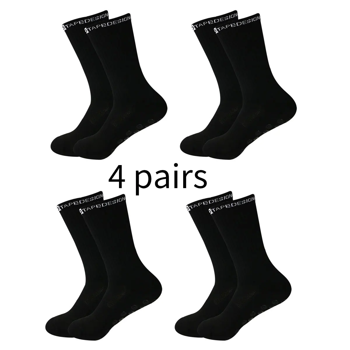 New Solid Color Anti Slip Rugby Sports Socks for Men's Sports Bicycles Short Socks for Men's Athletes 4 pairs Sports Socks Football Socks Fitness Sports Socks Sport Socks