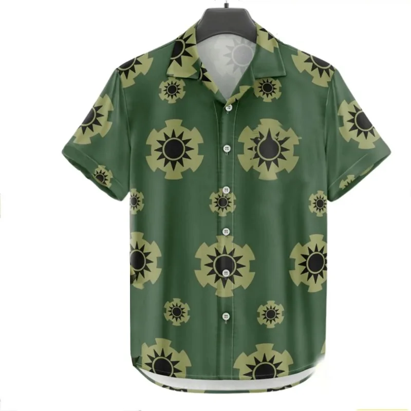 Hawaiian Shirt New Men's 3d Small Pattern Full Print Short Sleeve Shirt Beach Casual Hawaiian Shirts For Men Loose Oversized Men Clothing