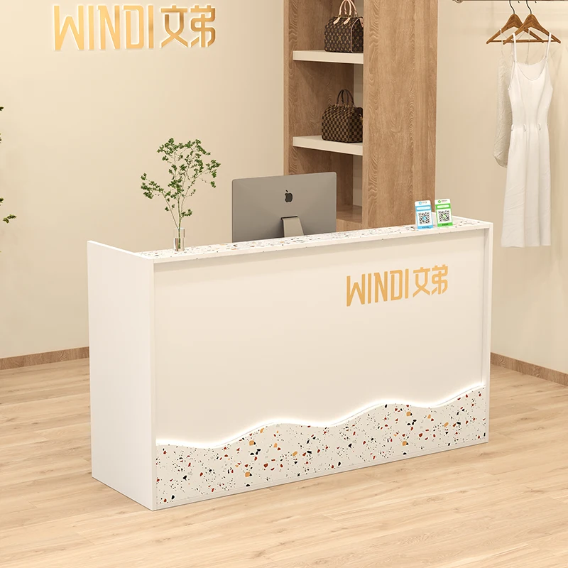 

Design Display Reception Desks Classic White Modern Cashier Reception Desks Office Luxury Mostrador Negocio Bar Furniture