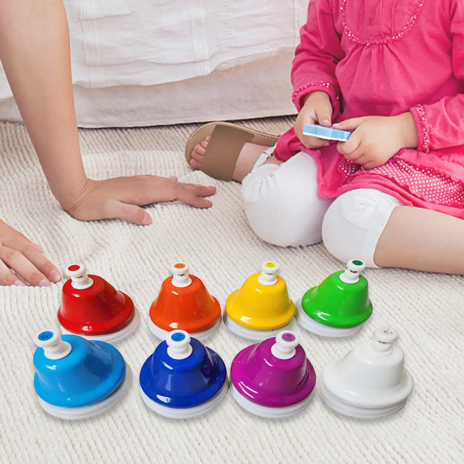 

Desk Bells for Kids, Educational Music Toys for Toddlers 8 Notes Hand Bells Set, Kids Musical Instrument, Birthday Gift