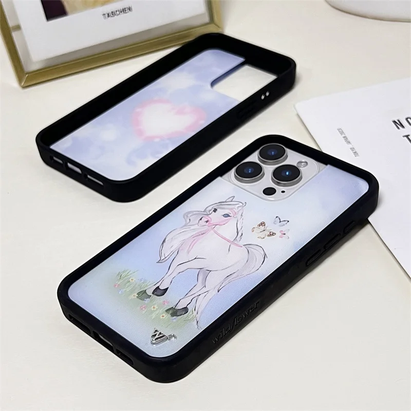 Wildflower 3D Floral Phone Case with Moon and Love Heart Design