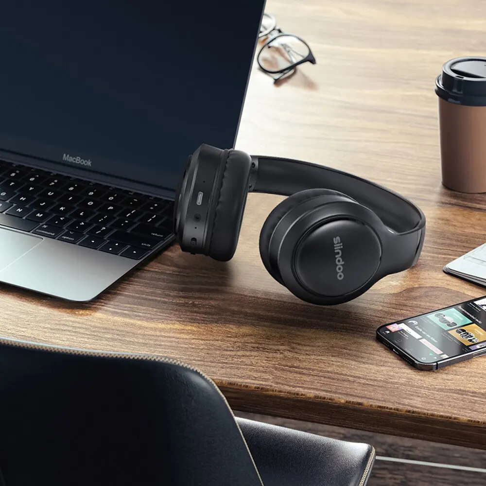Siindoo JH919 Wireless Bluetooth Headphones Foldable Stereo Earphones Super Bass Noise Reduction Mic For Laptop PC TV BEST SELLERS