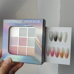 9 Colors Shimmer & Matte Nail Art Glitter Powder Set (1Box)