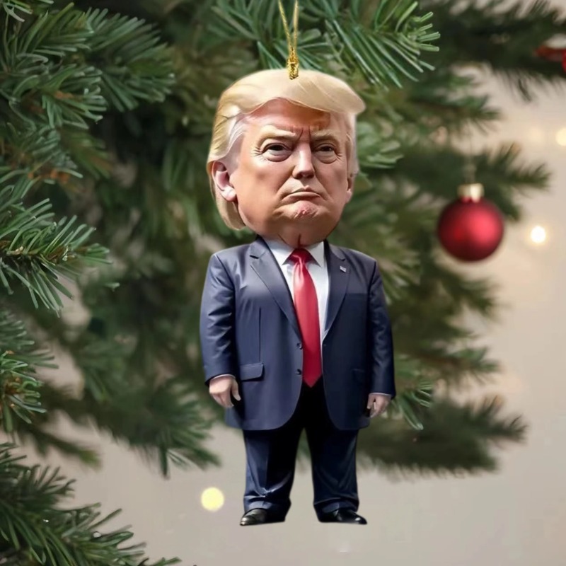 Interesting Cartoon Trump Pendant Acrylic Material Funny and Cartoon Pendant Suitable For Christmas Tree Cars Holiday DIY Gift