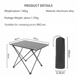 TARKA Ultralight Aluminum Portable Folding Table for Outdoor Camping and BBQs (Large)