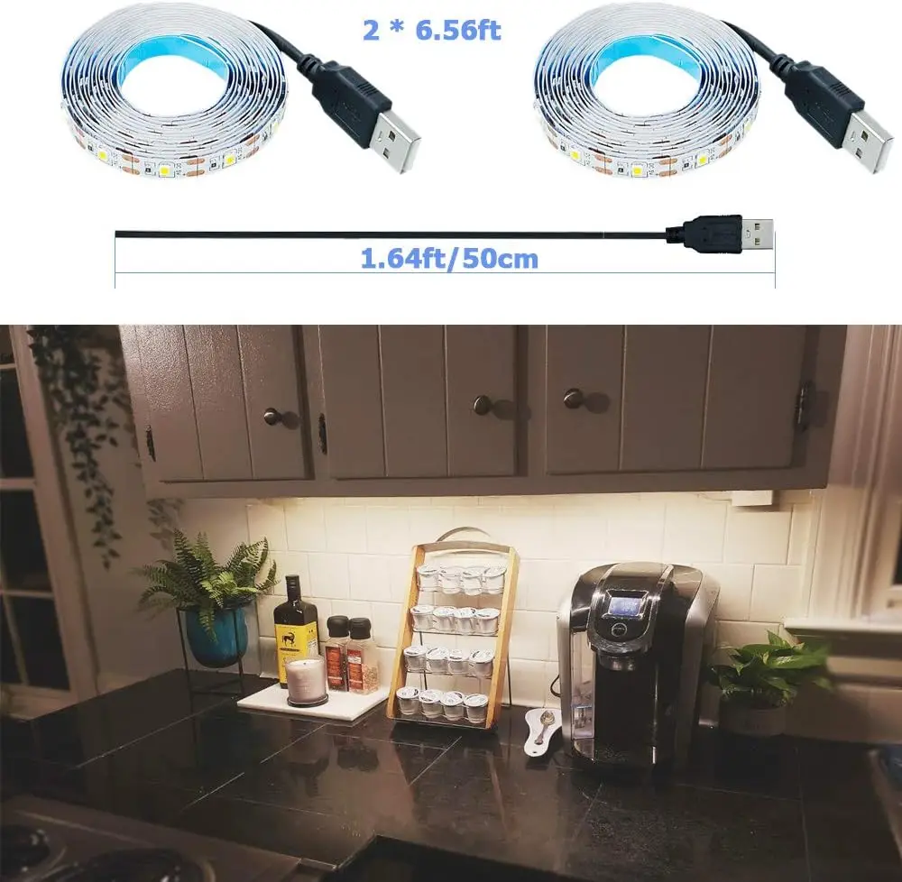 USB-Powered Warm White LED Strip Light for TV Backlighting and Home Decor
