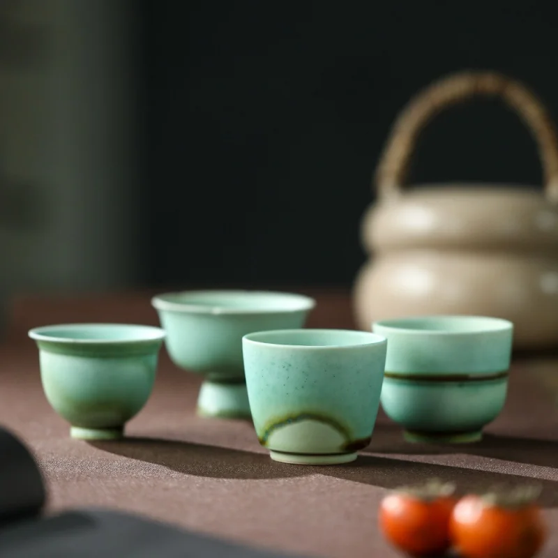 

★Китайская Весенняя зеленая чашка в стиле ретро, цветочный горшок Цзиндэчжэнь, керамический бокал ручной работы, чайная чашка, одинарная чашка, Высококачественная чайная чашка