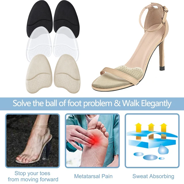 Sweaty Feet Open Toe Shoe Liners Silicone Half Insoles For Shoes