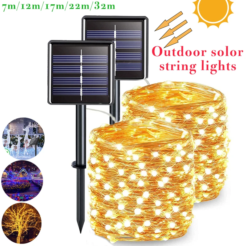 

Solor Lights Outside Outdoor Fairy Light Festoon RGB Led String Waterproof Garland Festoon Solar Christmas For Garden Decoration