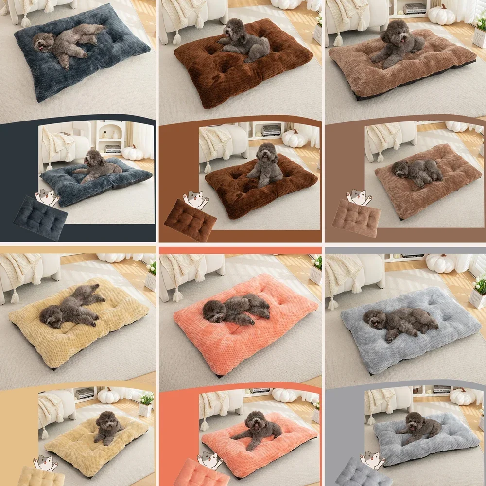 Dog Bed Pet Mat Pet Bed Washable Plush Crate For Dog Anti-Slip Mat For Cat Fluffy Comfy Sleeping pet bed pet bed mat