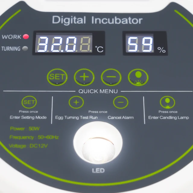 Quail Egg Incubator 33-Egg Automatic Poultry Quail Incubator with Dual Power & LED Light for Home/Farm/School