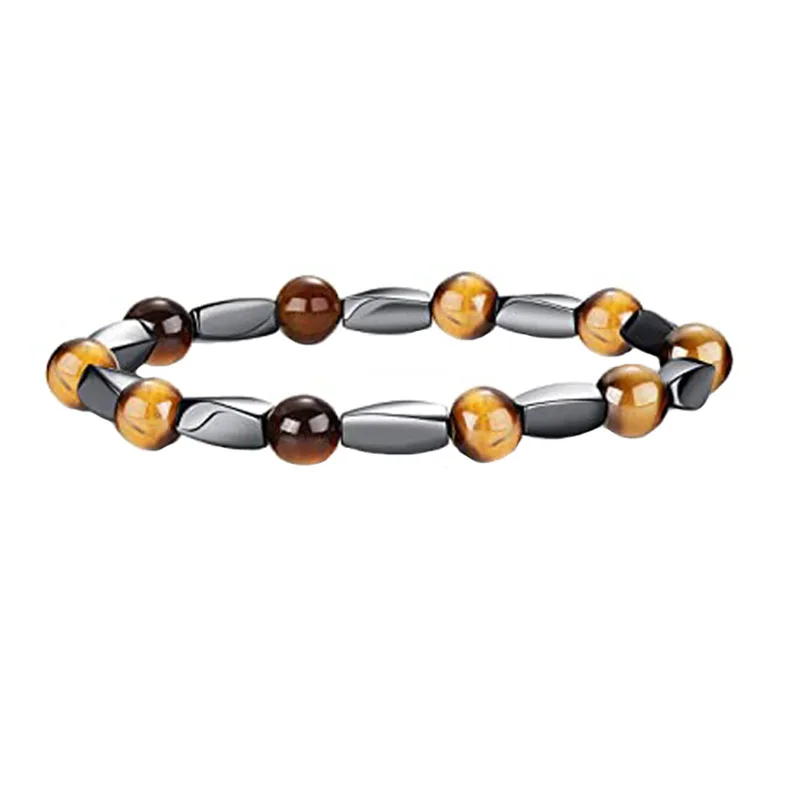 Modische Männer Armbänder Natürliche Braun Tiger Augen Braslet Armreif Yoga Rosenkranz Perlen Braclet Homme Schmuck Zubehör Pulseira – Detail 10