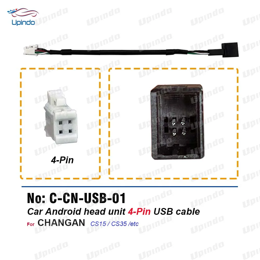 

Car Radio Connector Android Head unit 4-pin USB Cable Wiring Harness Socket Adapter for Changan CS15 CS35