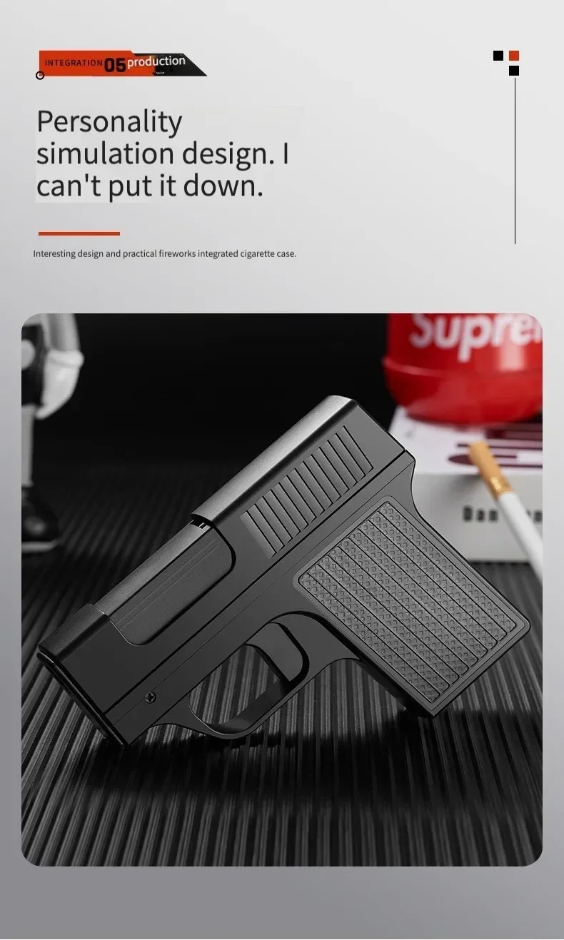 2025 New Clip Gun Type Butane Gas Lighter Three Capacity Cigarette Holder Windproof Jet Blue Flame Portable Lighters Men's Gifts