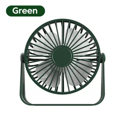 Portable Mini USB Rechargeable Ultra Quiet Desk Fan for Home, Office, and Dorm Use (Green)