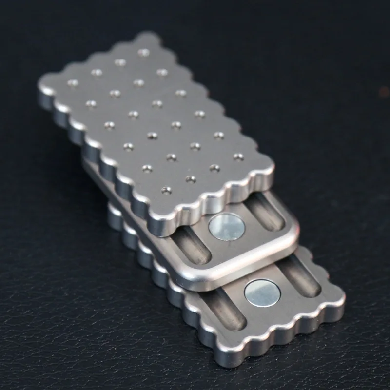 EDC Magnetic Push Card Stainless Steel Pushing Plate Fidget Mechanical Slider Coin Stress Relief Toy Antistresse Relieve Stress