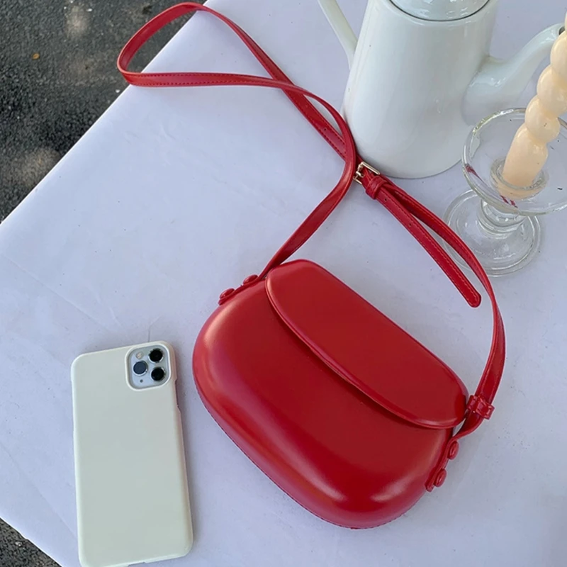PU Leather Shoulder Bag for Women Small Bag Fashion Saddle Bag Coin Purse Korean Crossbody Bag