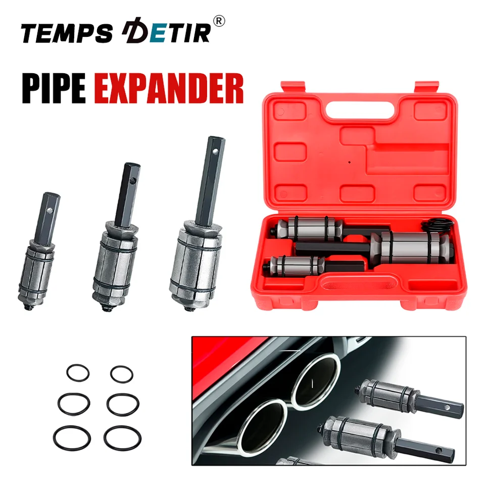 KATSU 3-Piece Exhaust Pipe Expander Set – Zinc Plated Steel, For Repairing Dents & Custom Exhaust Work