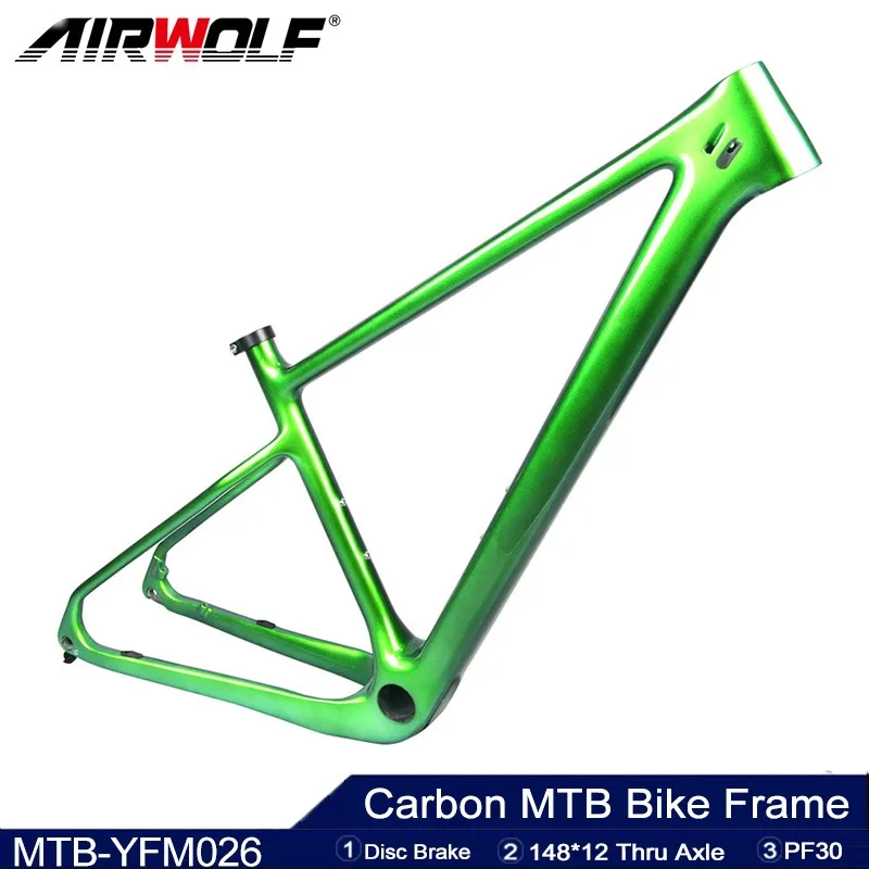 

Airwolf 29er Carbon Mountain Bike Frame XC Boost 148mm Hardtail PF30 Thru Axle 148*12mm Carbon Disc Brake MTB Bike Frame
