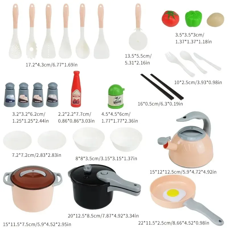 Kids Play Kitchen Set, Pretend Play Cooking Toys Set, Kitchen Toys Playset For Toddlers, Toy Pots And Pans For Kids Kitchen 6
